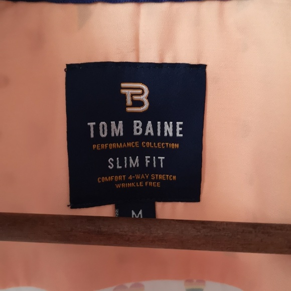 Tom Baine Mens All-over Rainbow Hearts Button Down Slim Fit Medium Neck 15-15.5 - Picture 3 of 7